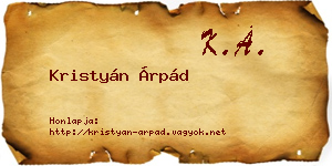 Kristyán Árpád névjegykártya